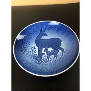 B&G Copenhagen 1975 Mother’s Day Plate Deer Fawns Denmark 9375